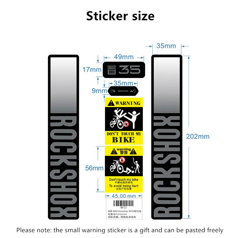 Mountain Biking Quotes - RockShox XC35 MTB Fork Sticker Durable