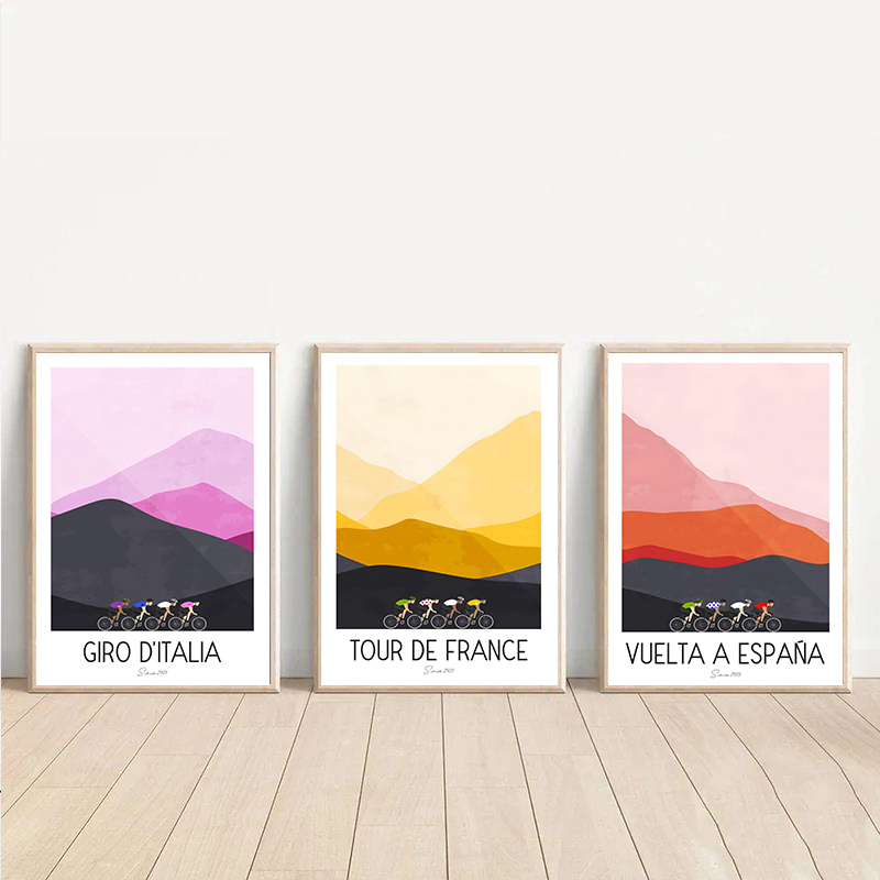 Watercolor Cycling Race Cyclis - Mountain Biking Races review and price