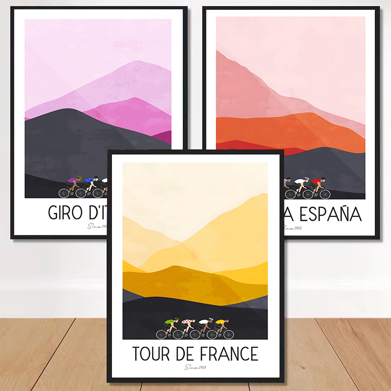 Watercolor Cycling Race Cyclis - Mountain Biking Races review and price